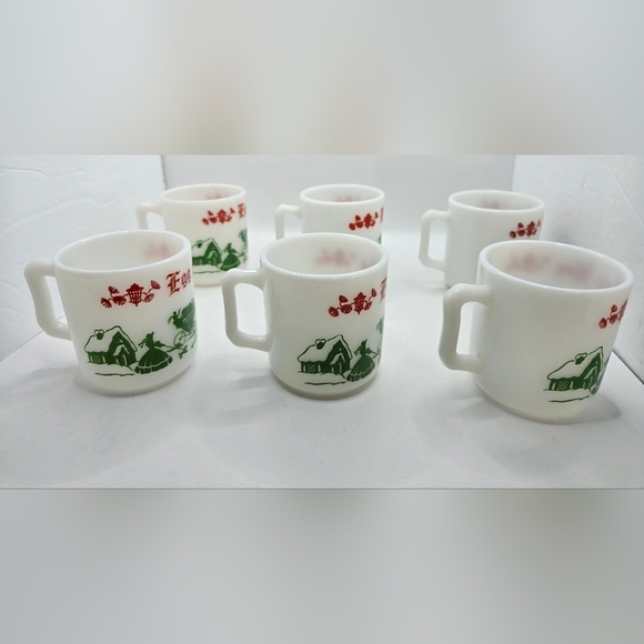 Vintage Hazel Atlas Tom and Jerry Egg Nog Bowl and 6 Cup Set - Picture 9 of 10